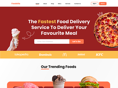 A Food Delivery Service Landing Page. by quam on Dribbble