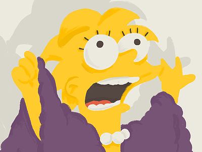 I AM the lizard queen digital painting fan art illustration lisa simpson the simpsons yellow