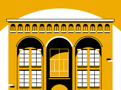 Big Picture animation architecture building color contrast flat frame illustration office shadows storyboard yellow