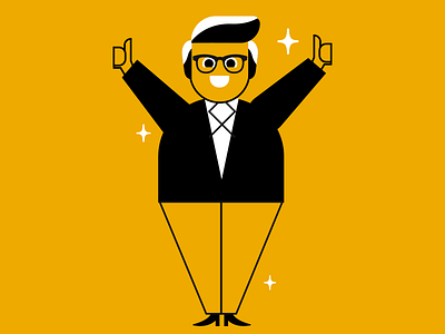 Thumbs up for Friday! animation black business ceo character design illustration stars yellow