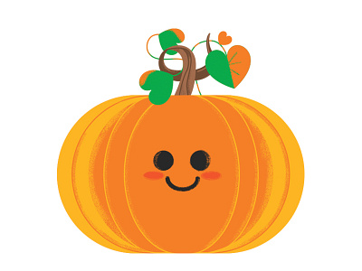 Happy Thanksgiving! autumn character digital art illustration orange pumpkin texture thanksgiving