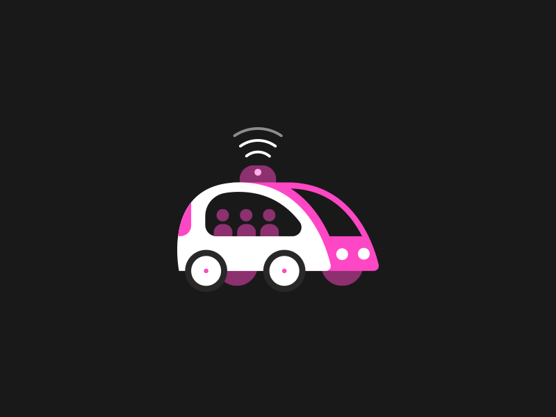 Vroom vroom! self-driving car wireless van icon illustration autonomous car