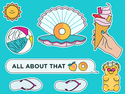 SmartSweets Stickers candy gummy bear illustration kicksugar smartsweets stickers summer sunshine