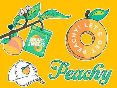 SmartSweets Stickers, Vol. 2 candy flower hat illustration peaches peachy smartsweets stickers vector
