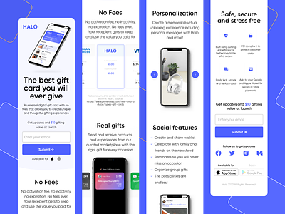 Halo · Tech startup app card design figma gift startup ui ux web web design website