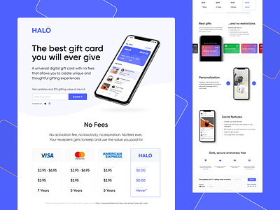 Halo · Tech startup app card figma gift startup ui ux web web design website
