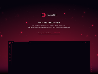 Opera GX browser figma free freebie icon landing landing page opera opera gx ui web web design