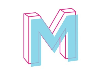 "M" Logotype 3d branding illustrator logo transparency