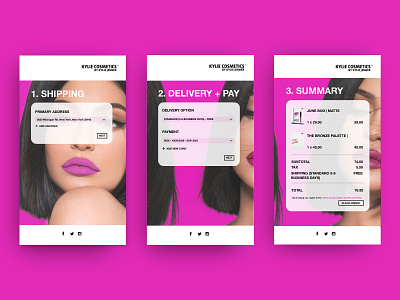 Kylie Cosmetics Checkout UI app checkout design mobile ui