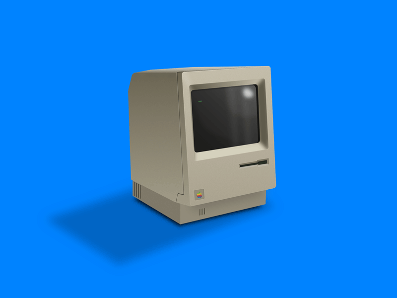 Macintosh 128K 128k blue free freebie illustration imac mac macintosh 128k sketch
