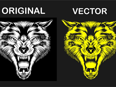 Unique Wolf Vector File (Convert image into vector)
