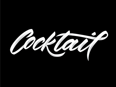 Cocktail brush calligraphy cursive lettering logo type typography vector write