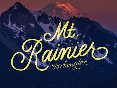 Mt. Rainier, Washington calligraphy font hand lettering handtype lettering logotype marker typography