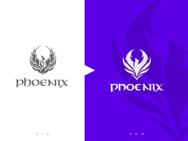 Redesign Phoenix - Hookah/Club Bar club germany phoenix animal compare new old mark simple logo illustration redesign. redesign simplify simplicity alcohol party bar shisha hookah