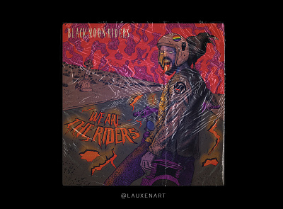 Album Cover - Black Moon Riders album album cover band dark design illustration merch music pointillism poster shirt