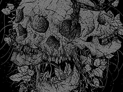 Skull branding dark design dotwork illustration nature pointillism poster shirt skate skull vector