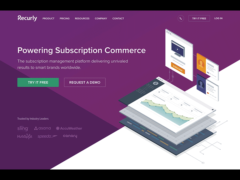 Recurly homepage redesign