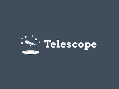Telescope pt.2 (dark version) logo sketch telescope vue