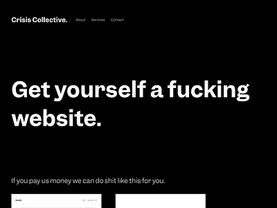 Crisis Collective landing page