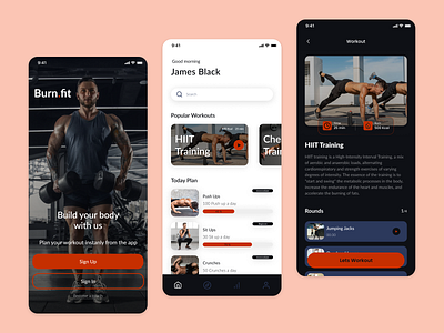 Fitness & Workout app app design fitness fitness app health health app healthcare mobile product design sport ui