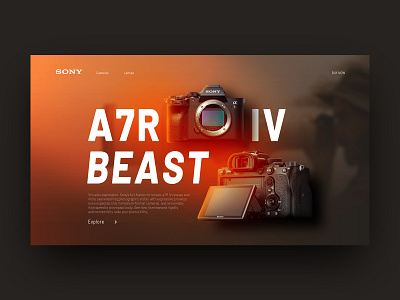 Sony a7R IV Webpage camera photoshop sony typography ui webdesign