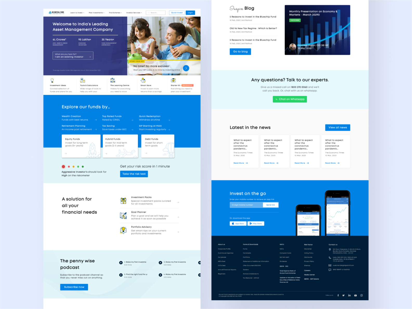 Website design: SBI Mutual Funds by Tesbin on Dribbble