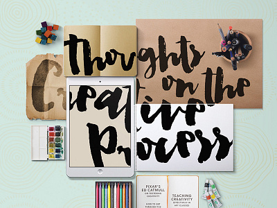 Thoughts on the Creative Process Magazine Cover cover creative process desk magazine mockup print