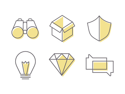 Luminous :: Icons bright gray icons it line offset ui web yellow