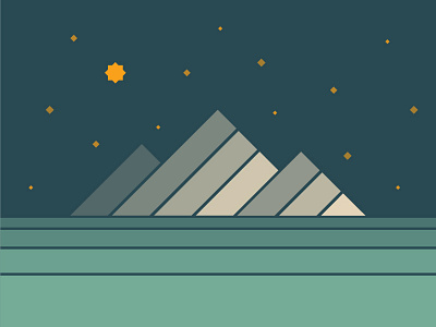 Ain't No Mountain High Enough geometric illustration mountains night stars