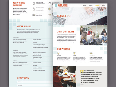 Luminous :: Careers careers consulting icons information it luminous pixel start up technology ui ux web