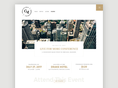 Conscious Male :: Events collection community conference conscious events lifestyle modern purpose ui ux web design