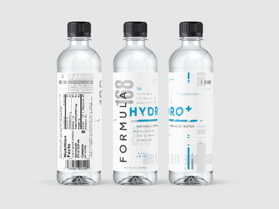 Formula168 :: White Bottle Design bottle branding glitch hydrate label packaging pattern print sexy water