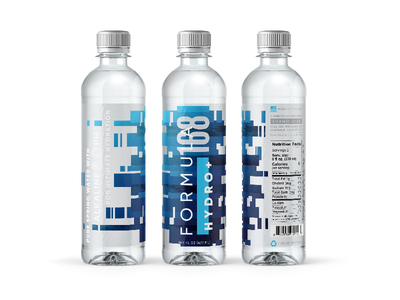 Formula168 :: Bottle Design bottle branding clear glitch hydrate label packaging pattern print sexy water