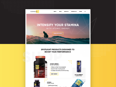 Formula168 :: Homepage e commerce homepage lifestyle product shop ui ux water web web design