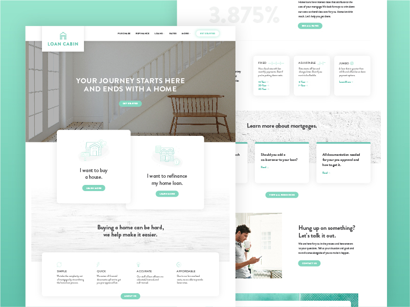 Loan Cabin Homepage Search By Muzli