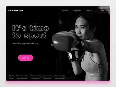 Landing page 003 daily challange dailyui figma fitness interface landing landingpage site ui ux uxui website