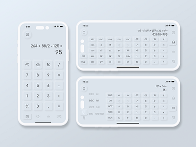 Calculator 004 app calc calculator dailyui design figma interface mobile mobile app neumorphism ui ux uxui