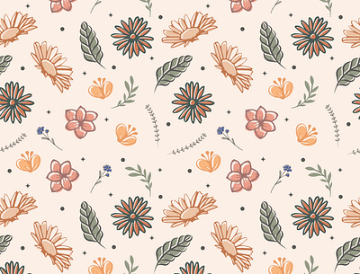 flower seamless pattern background cartoon flower graphic design icon illustration leaf leaves natural nature pattern rose seamless