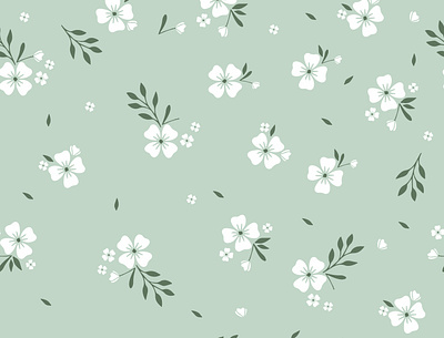 flower seamless pattern background cartoon design flower graphic design icon illustration jasmine leaf leaves natural nature pattern seamless vector