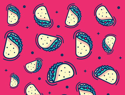 tacos pattern background cartoon decoration decorative design food graphic design icon illustration pattern restaurant seamless taco tortilla wallpaper