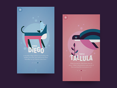 Character Selection Screens animals app app design character design design game design illustration ios ui design ux ui design