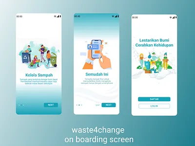 on boarding screen designinspiration onboarding uidesign waste4change wastemanegement