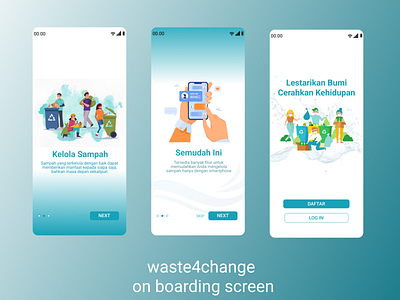 on boarding screen designinspiration onboarding uidesign waste4change wastemanegement