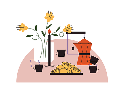 Still life illustration vector