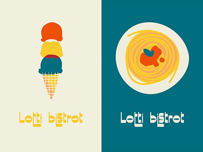 Posters «Lotti bistrot» - 2 food illustration italian restaurant minimalism poster vector