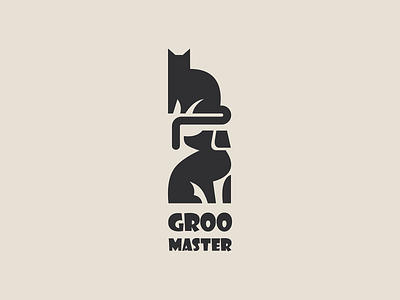 «groomaster» logo illustration logo pet vector