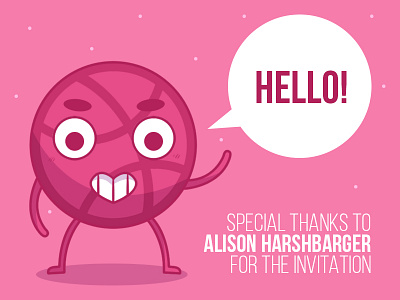Hello Dribbble character design cute character first shot illustration