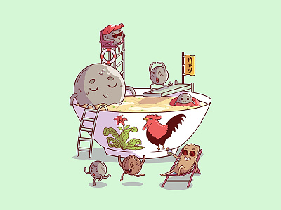 Bakso Campur food funny character illustration