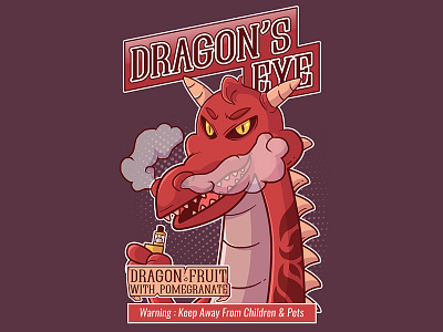 Dragon's Eye dragon illustration label vape