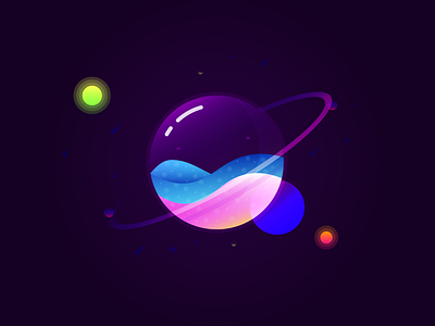 Beautiful glass planet~ adobe illustrator design graphic design illustration planet ui vector